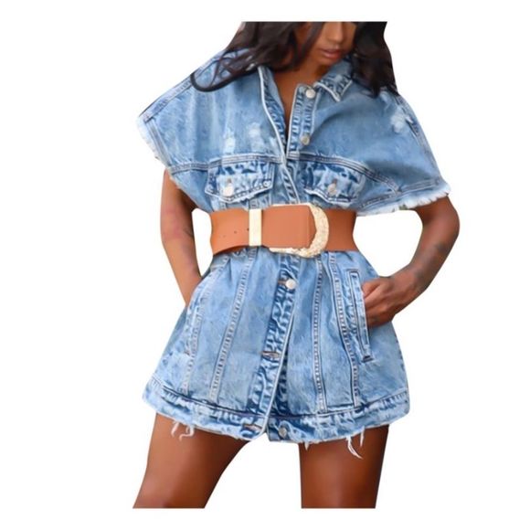 Jackets & Blazers - ⚜️Women's Fashion Street Ripped Mid-length Distressed Solid Loose Denim Jacket⚜️